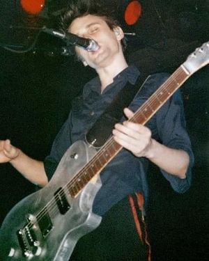 Matt on stage with the Delorean